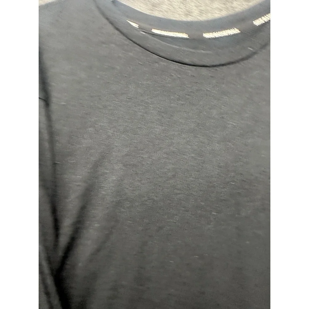 Nike Dri-Fit Basketball T-Shirt Mens 2XL Black‎ Swoosh Logo Long Sleeve Athletic